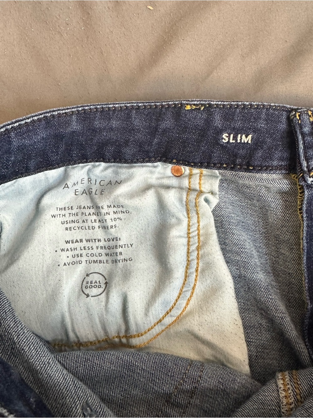 American Eagle Men's Dark Wash Slim Straight Jeans Size 38x30 - Picture 8 of 16